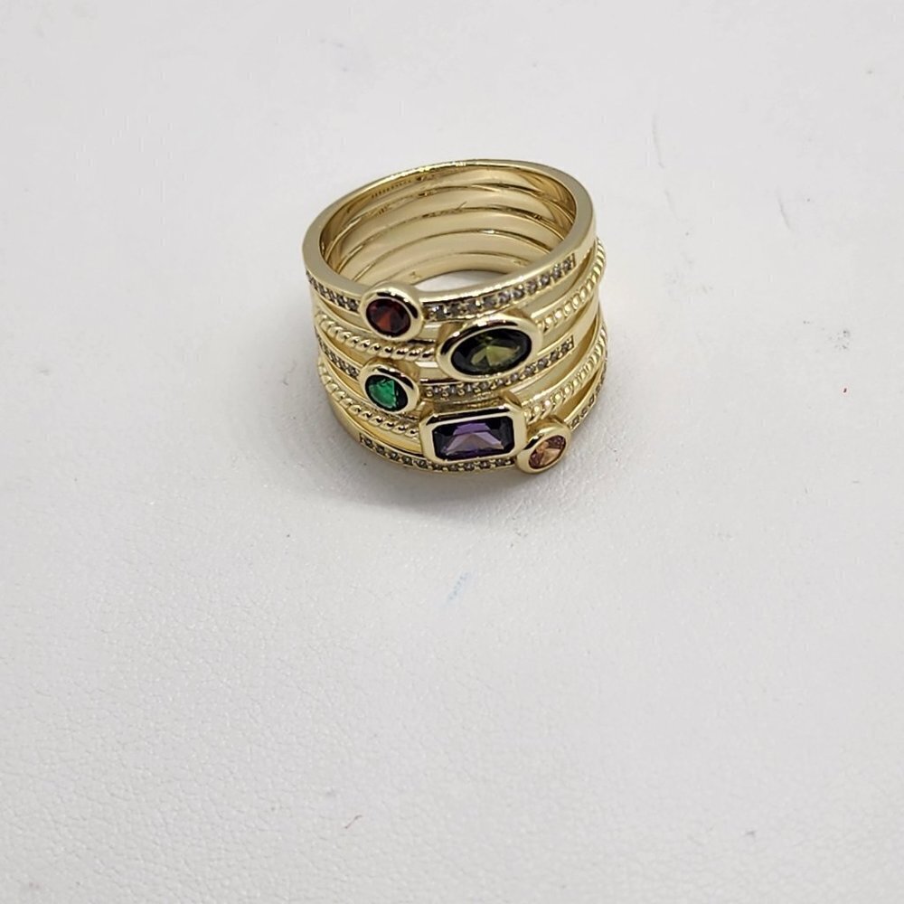 Brand New Sterling Silver 925 Multi Colors Gemstones Ring - Picture 5 of 5